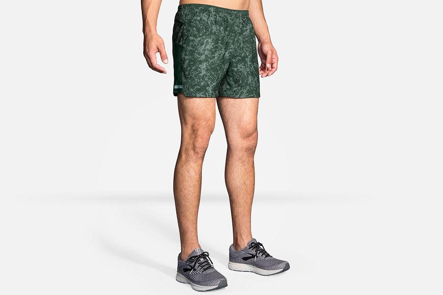 Brooks Sherpa 5 Men Athletic Wear & Running Short Green PVM489701